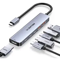 Comprar Lention Adaptador Hub Usb-c Multiporta Dongle 6 Em 1 Com 4k 60hz Hdmi 2 Usb C E 2 Usb 3.2 Gen2 Data Porta Pd 100w Para Macbook Pro M4, Mac Air, iPhone 15, Windows, Mais Adaptador De Driver Estável