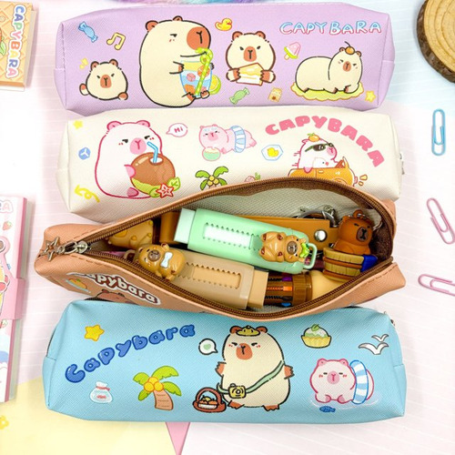Kit Papelaria Capivara Capybara Material Escolar Chaveiro