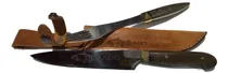Comprar Juego Cuchillo Tenedor Logo Dorado 29cm + Vaina De Cuero