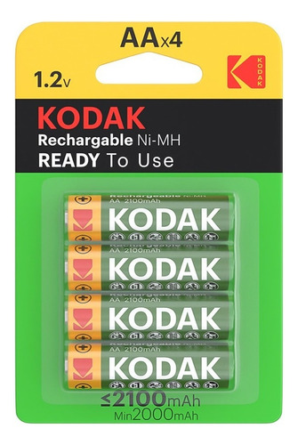 Pack 4 Pilas Recargables Kodak 2100mha / Tecnocenter