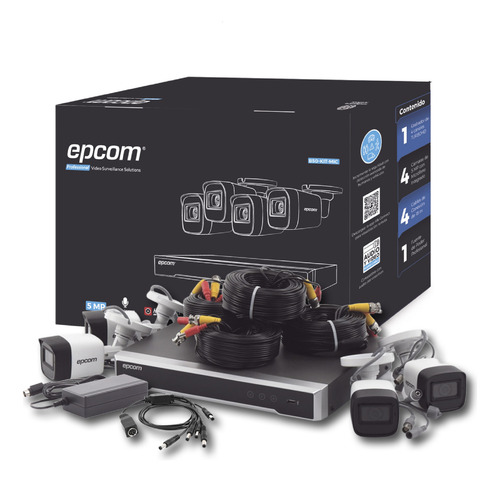 Kit Turbohd 5mp 4 Cámaras Dvr 4 Ch Microfono Epcom Disco 3tb
