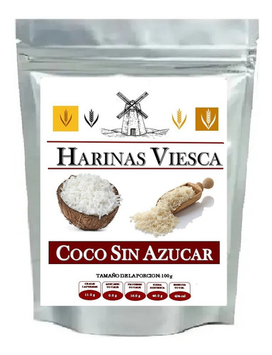 1 Kg Harina De Coco Deshidratado  Sin Azúcar Añadida