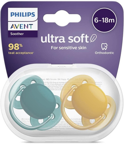 Chupon Ultra Soft Philips Avent Bebe 2 Piezas 6-18m Original