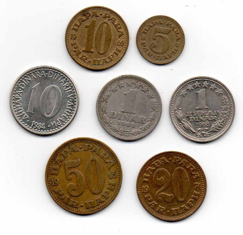 Yuguslavia Set De 7 Monedas  