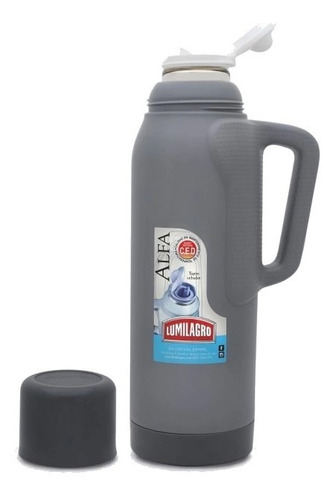 Termo Lumilagro Alfa 1 Litro Tapon Cafetero Gris