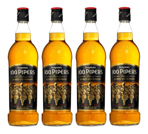 4 Botellas Whisky 100 Pipers  X750ml