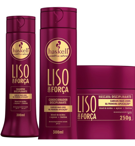 Imagem 1 de 8 de Kit Haskell 3 Produtos P Liso Com Força