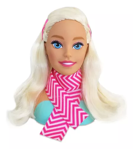 Cabeça Busto Boneca Menina Barbie Para Maquiar Pentear Salão De