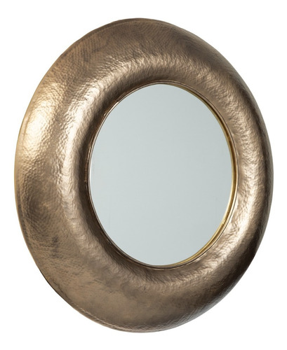 Imagen 1 de 4 de Espejo De Pared Circular Con Marco Dorado Decorativo 