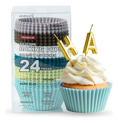 Paquete De 24 Tazas De Silicona Para Hornear Cupcakes, Katbi