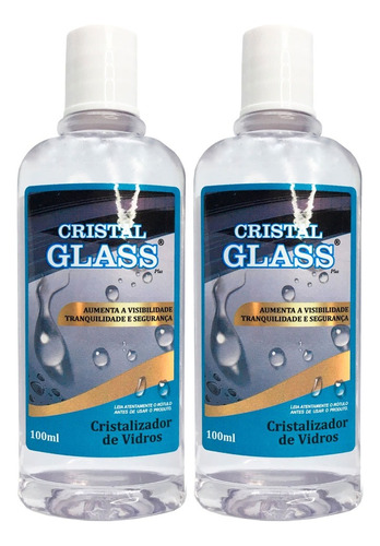 Kit 02 Cristalizador Vidros Cristal Glass Repele Agua 100ml