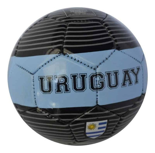 Pelota De Fútbol Uruguay Mini Nº 1 Color  Negro/celeste