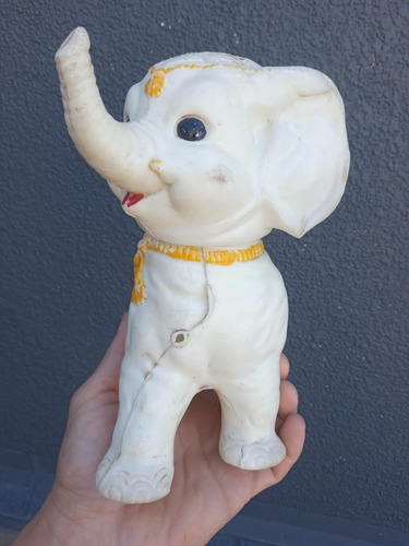 Antiguo Elefante Muñeco Plastico Inflado Alcancia (Usado)