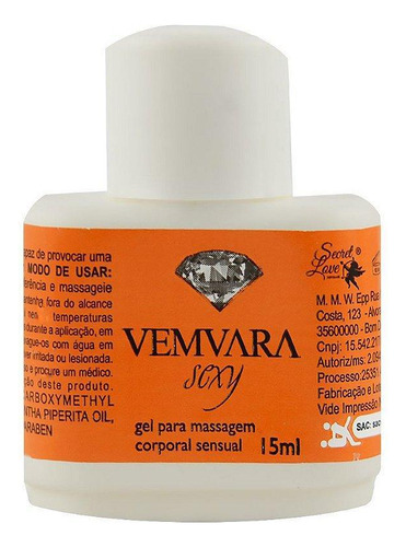 Lubricante Vemvara Hot Ice 15ml Segred Love