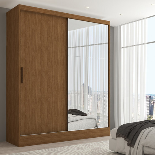 Guarda-roupa Solteiro Istambul 2 Portas Naturale Tx - Pm Cor Marrom