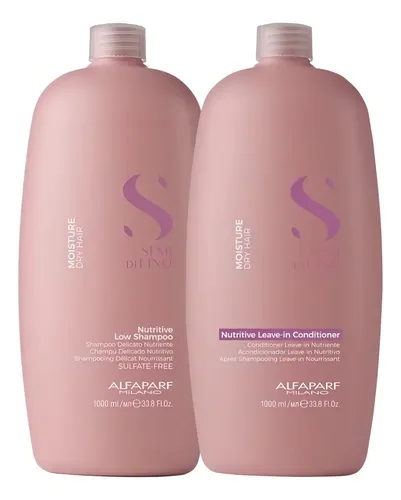 Kit Alfaparf Semi Di Lino Moisture Nutritive para Cabelos Secos com Shampoo e Condicionador 1L Cada