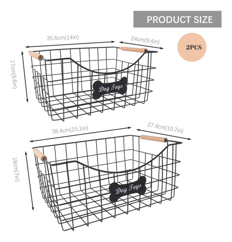 Cesta Grande Para Juguetes Para Perros,juego De 2 Contenedor