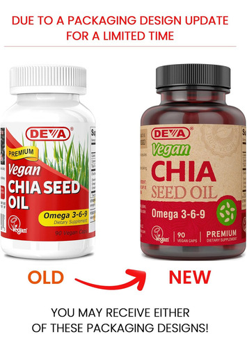 Deva Nutrition Aceite De Semilla De Chía Vegano 90 Caps Sabor Sin Sabor