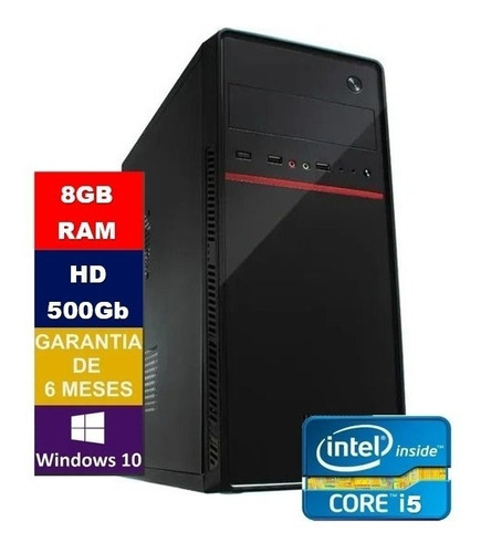 Pc Cpu Nova Intel Core I5 8 Gb Hd 500gb+kit S/fio + Caixinha