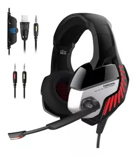 Auricular Gamer Onikuma K5 Pro Color Negro y Rojo