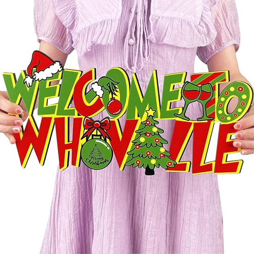 Whoville Letreros Colgantes De Madera Con Texto En Ingles We