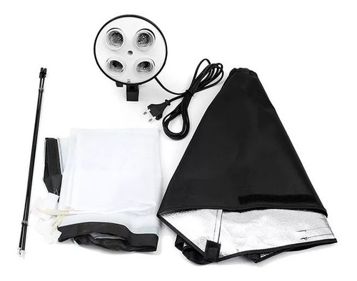 Softbox 60x90 Com Soquete Quádruplo E27 Estúdio Youtubers