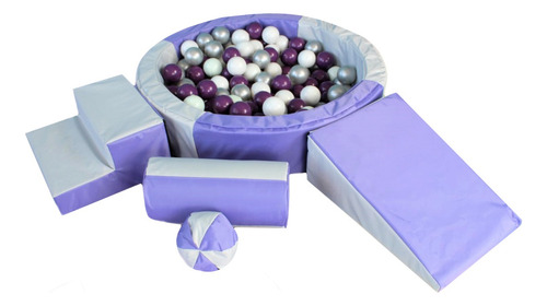 Alberca De Pelotas Lila+ Kit De Estimulacion Temprana+ Tunel