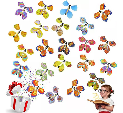 96 Pz Mariposa Voladora Plástico Juguete Mágico Regalo Niños
