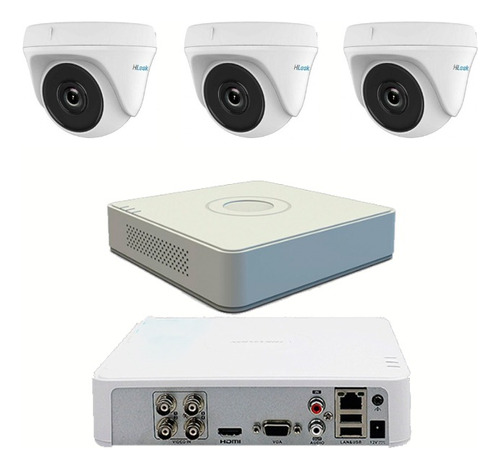 Kit Completo 3 Cámaras Hilook 2mp Interior Dvr Hikvision