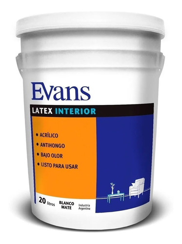 Combo Latex Interior Evans-enduido-fijador-lijas-rodillo M M