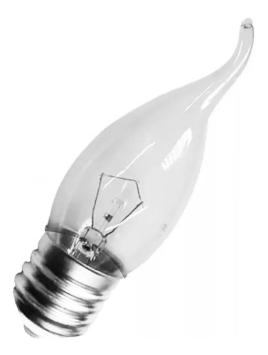 Lâmpada Vela Bico Torto 60w 220v E27 Clara Lustre 10 Peças Luz Branco-quente