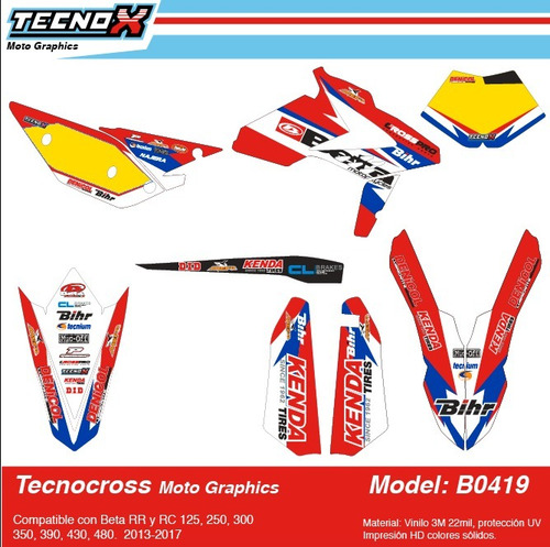Beta, Calcomanías, Kit De Gráficos, Motocross, Enduro