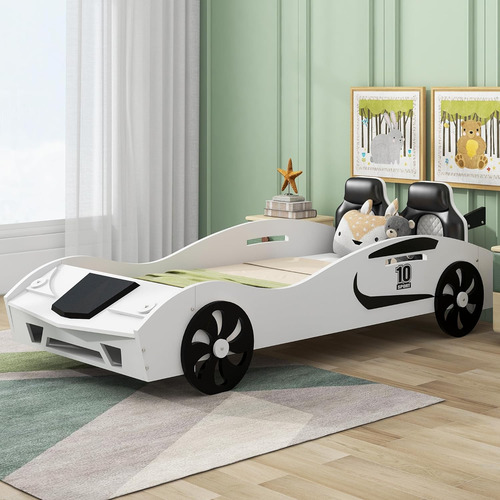 Deyobed Cama De Plataforma En Forma De Auto De Carreras De T