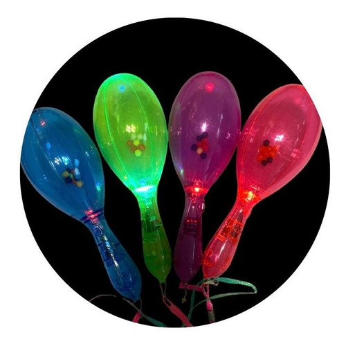 Imagen 1 de 10 de 30 Maracas Led Novedades Pack Cotillon Luminoso Combo Fiesta