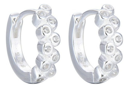 Aros Aritos Huggies De Puntos De Luz Plata 925 Argollitas