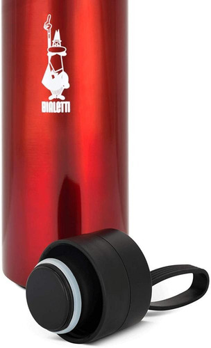 Imagem 2 de 8 de Garrafa Squeeze Italiana Vermelha 500 Ml Aço Inox Bialetti
