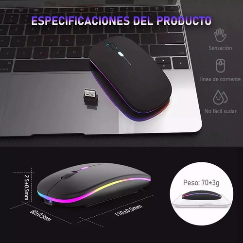 Mouse Inalámbrico Silencioso Ratón 2.4g Receptor Usb Portáti
