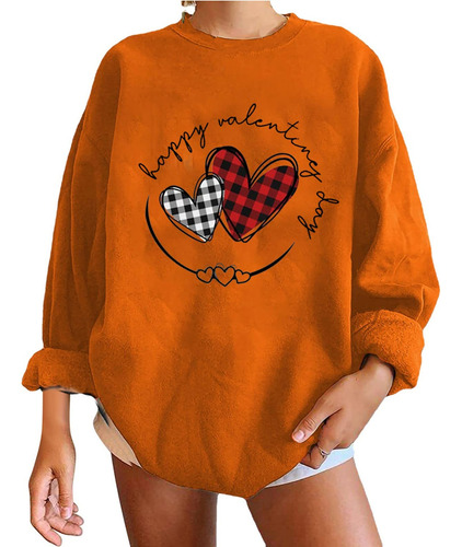 Sudadera Estampado Dia San Valentin Para Mujer Casual Manga