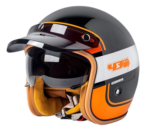 Medio Casco Retro Casco De Motocicleta Motocicleta A