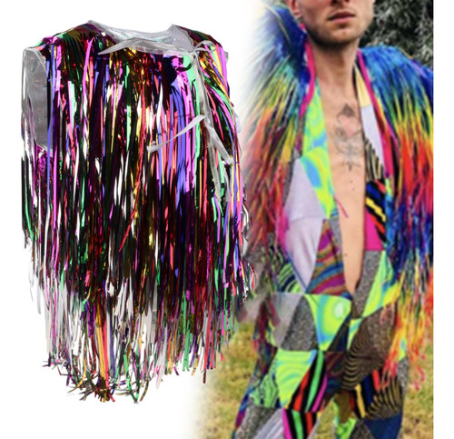 Chaqueta Con Borlas, Prenda De Vestir Manga Corta Oscura