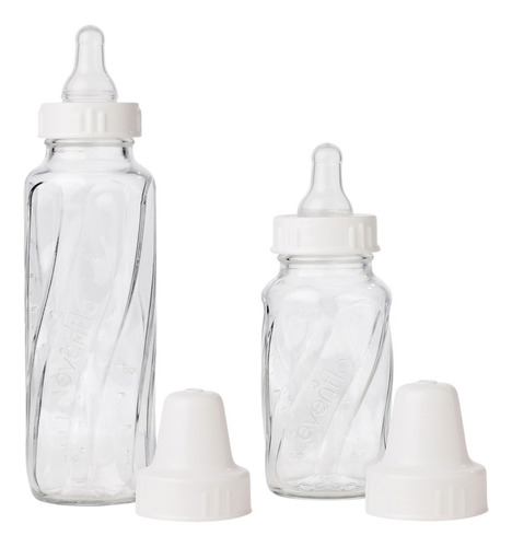 Set 1 Biberon Evenflo Vidrio 8 Oz Y 1 Biberon Evenflo Vidrio Color Blanco Biberón De Vidrio