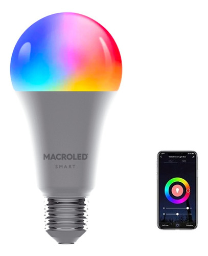 Lampara Led Bulbo A60 Smart Rgb + Blanco 12w Macroled