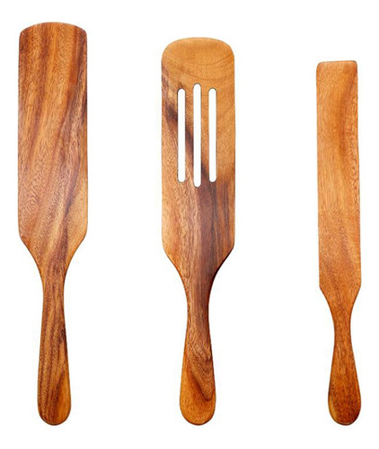 Juego De Espátulas De Madera, 3 Piezas De Utensilios De Coci