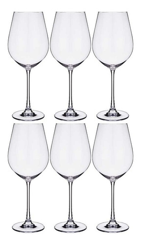 Copón Copa Vino Cristal Bohemia 650ml Set X6 Columba