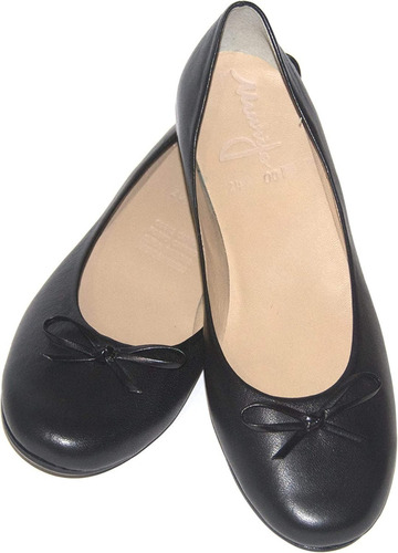 Balerina De Piel Para Mujer, Color Negro