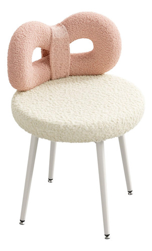 Roomtec Silla De Tocador Rosa Con Respaldo, Pequena Silla De