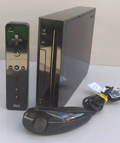 Nintendo Wii Preto Desbloqueado - Console Completo Sem Juros