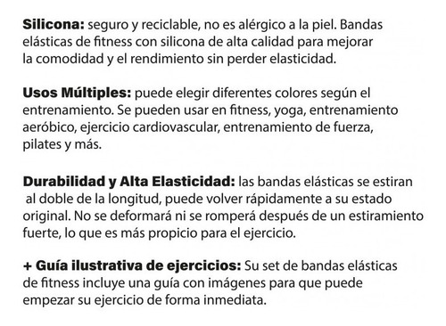 Imagen 5 de 10 de Set De 5 Bandas Silicona Hipoalergenica Drb 5 Tensiones