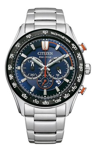 Citizen Crono Sport Casual Blue Dial Ca4488-52l Color de la correa Plata Color del bisel Plateado Color del fondo Azul