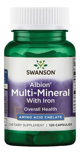 Swanson Albion Multi-mineral Con Hierro 120 Capsulas Sabor Sin Sabor